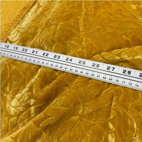 Natural Life Burnout Velvet Open Kimono Top Golden Yellow Boho Fairy Festival - Picture 14 of 14